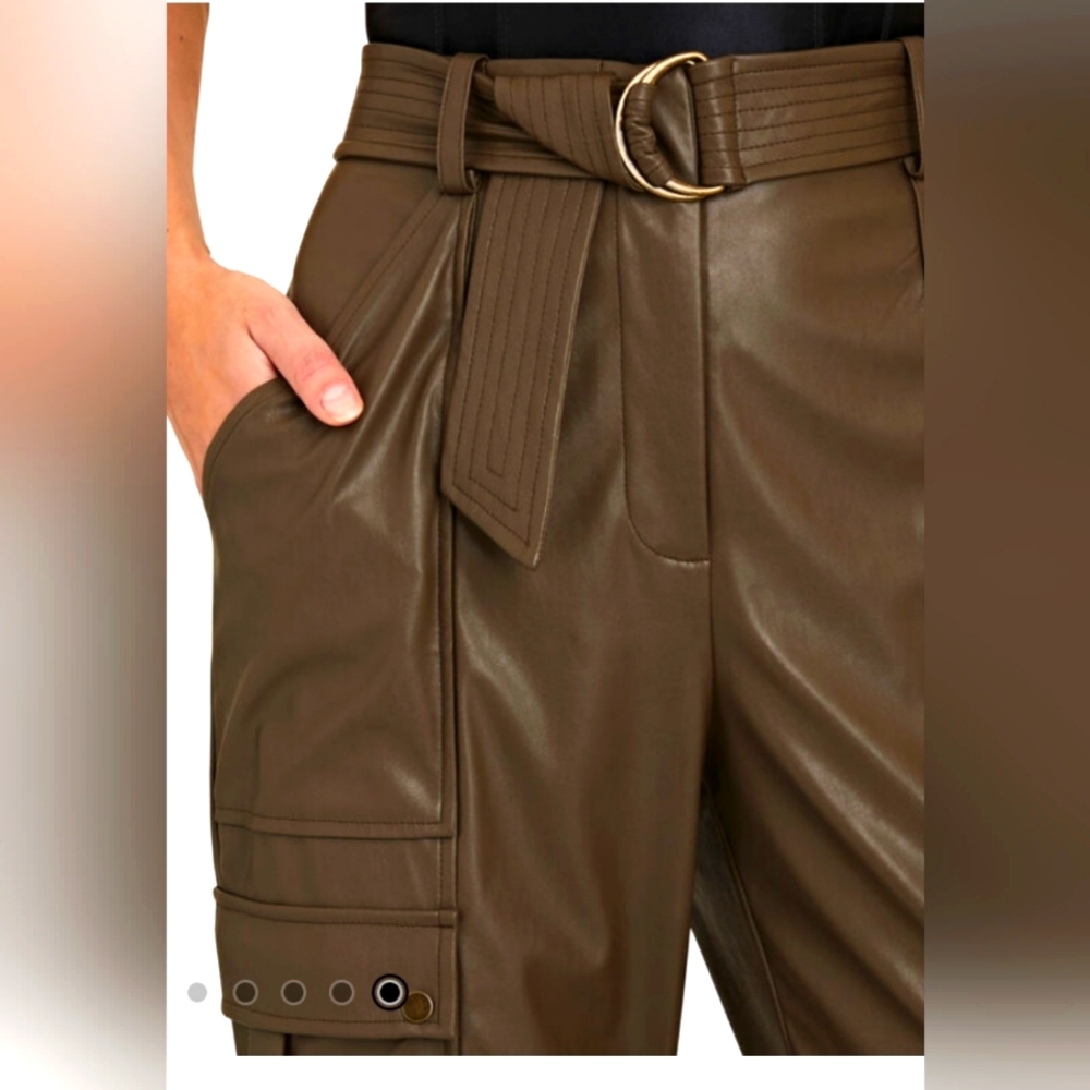 Addison Intermix belted faux leather cargo pant. Brand new, never worn.